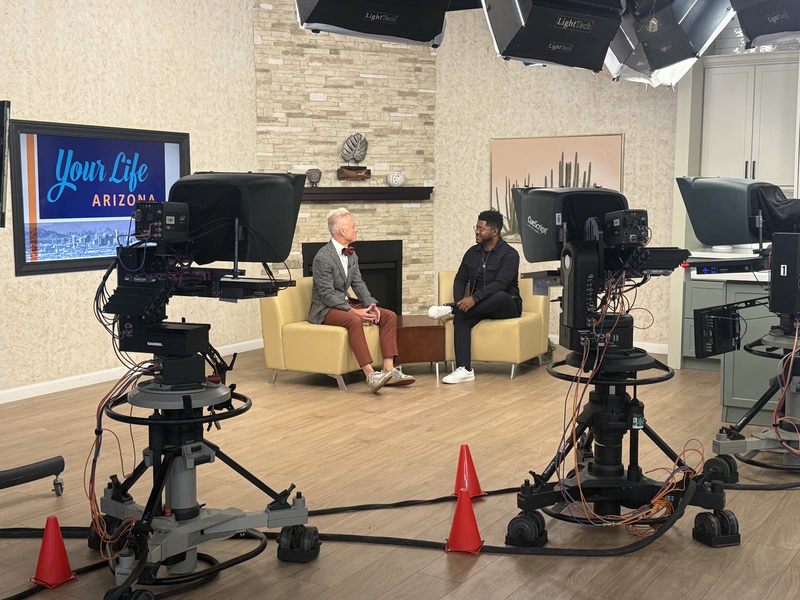 Dr. Joe Mehranfar being interviewed on the Your Life Arizona television set